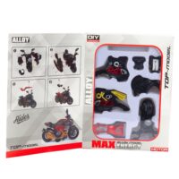 Raudonas motociklo modelis 1:14 – surenkamas