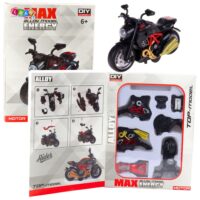 Raudonas motociklo modelis 1:14 – surenkamas