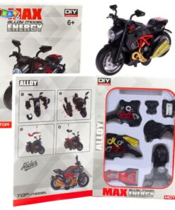 Raudonas motociklo modelis 1:14 – surenkamas