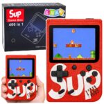Retro žaidimų konsolė SUP su 400 žaidimų – raudona