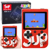 Retro žaidimų konsolė SUP su 400 žaidimų – raudona