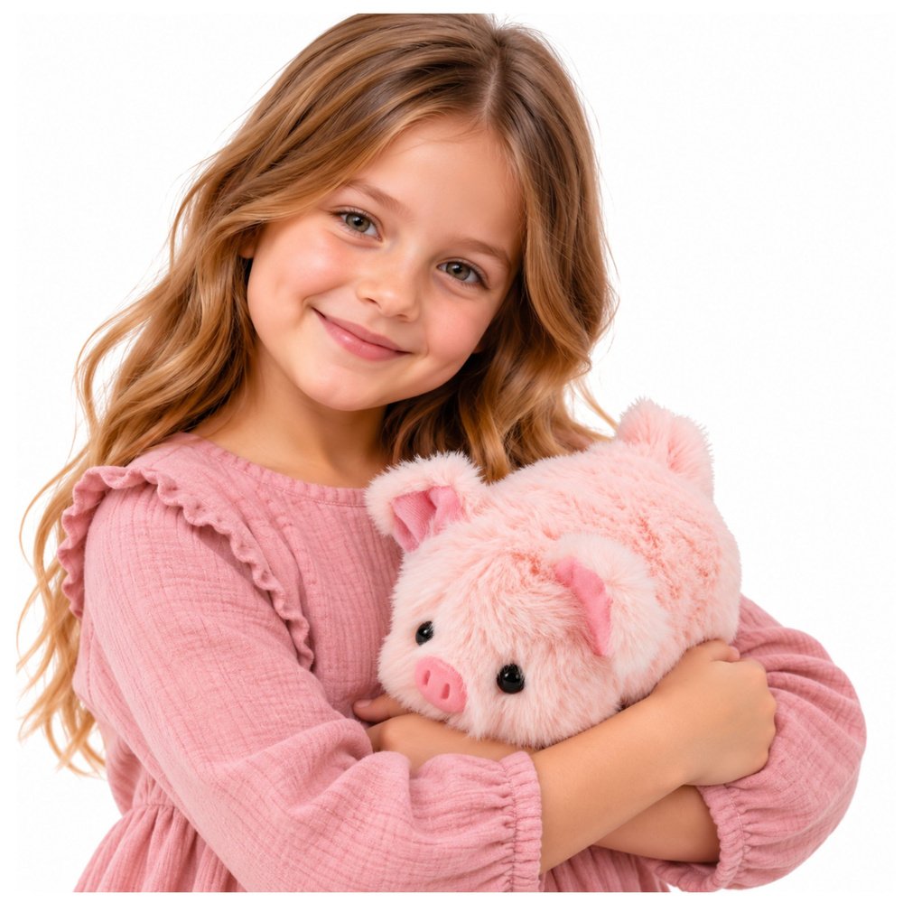 Rožinė pliušinė kiaulytė 16 cm