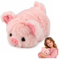 Rožinė pliušinė kiaulytė 16 cm