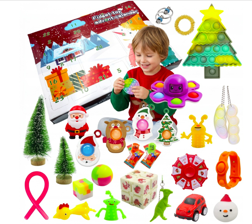 Vaikų advento kalendorius „Fidget Toys“ – 24 sensoriniai žaislai