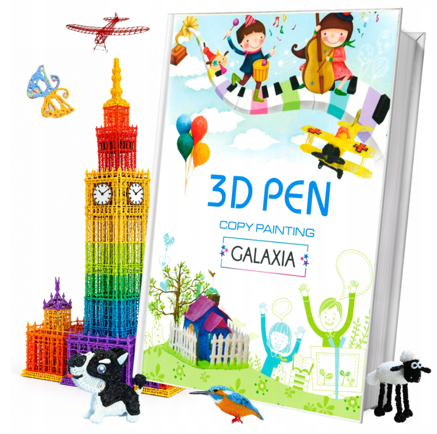 3D-pliiatsi &scaron;ablooniraamat GALAXIA, 54 &scaron;ablooni