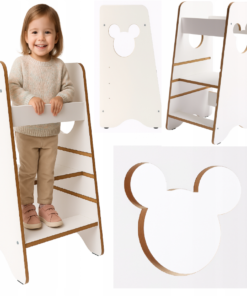 Montessori virtuvės pagalbininkas MIKI, baltas, reguliuojamas