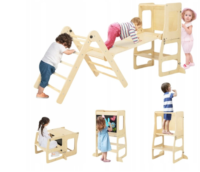 Medinė žaidimų aikštelė vaikams 7in1 „Costway“