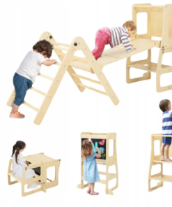 Medinė žaidimų aikštelė vaikams 7in1 „Costway“