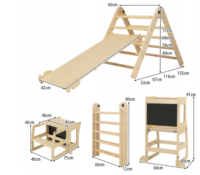 Medinė žaidimų aikštelė vaikams 7in1 „Costway“ - Image 2