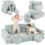 Modulinė vaikų sofa „Velinda“ su putplasčio blokeliais