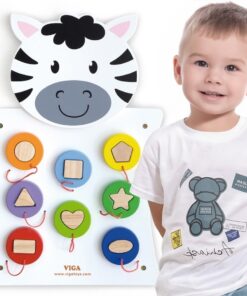 VIGA medinė manipuliacinė lenta „Zebras“