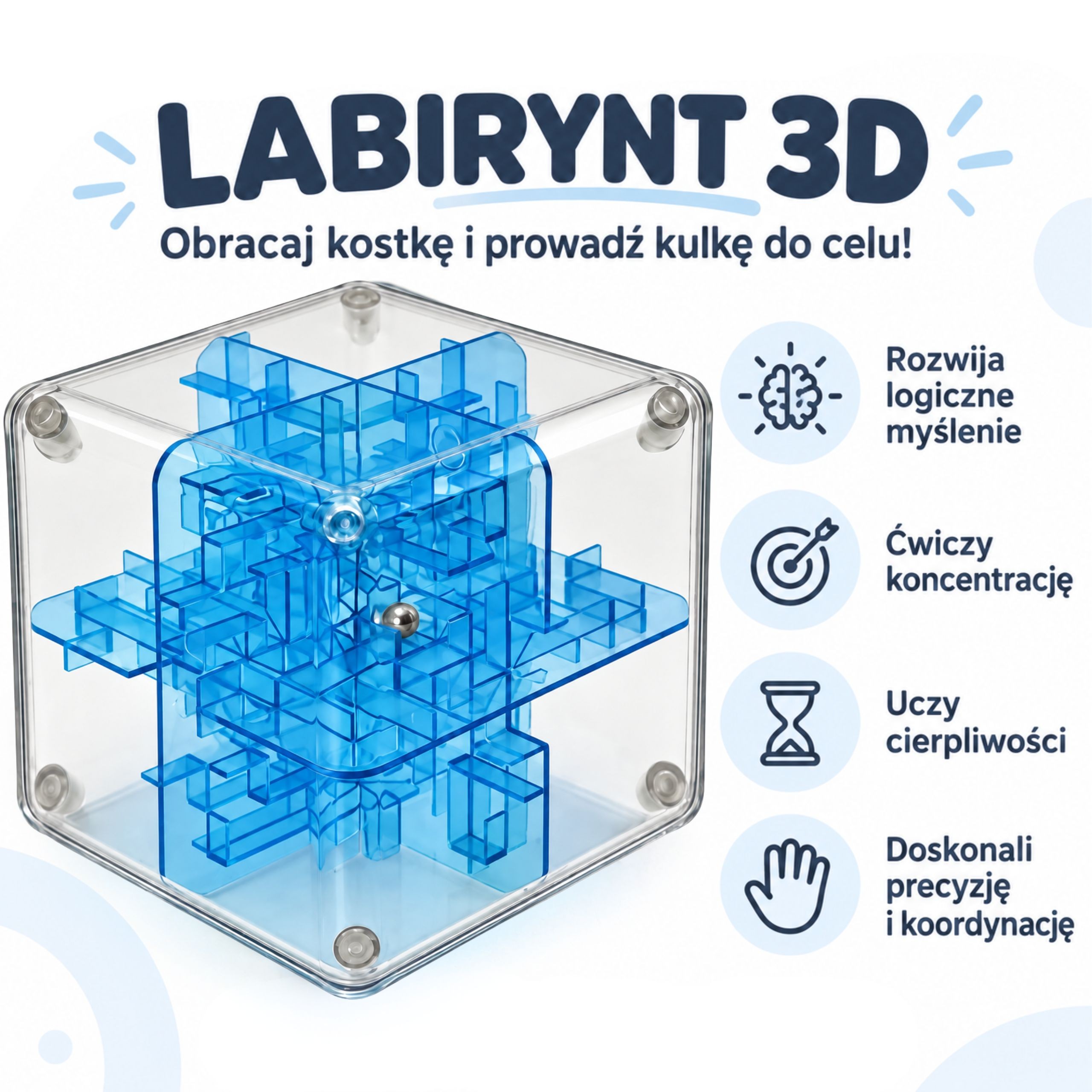 WOOPIE 3D labirintas su rutuliuku