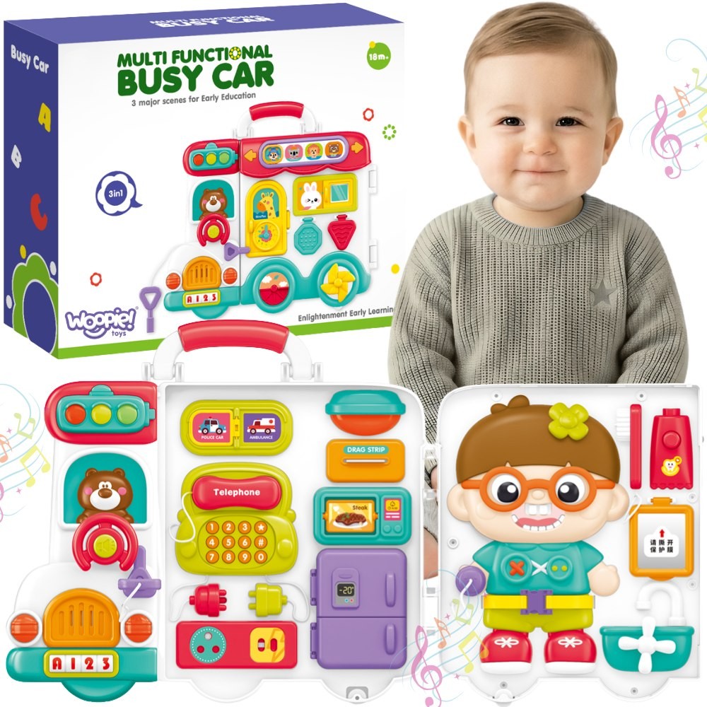 WOOPIE daugiafunkcis edukacinis automobilis-lagaminėlis 3in1