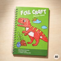 WOOPIE kūrybinis rinkinys „Dinozaurai“ su folija ir flomasteriais