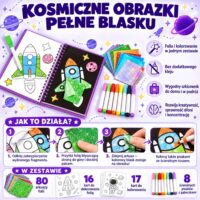 WOOPIE kūrybinis rinkinys „Kosmosas“ su folija ir flomasteriais