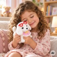 WOOPIE pliušinis šuniukas su pavadėliu ir aksesuarais