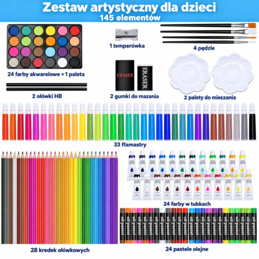 Woopie dailės ir piešimo rinkinys aliumininiame lagamine „Vienaragis“