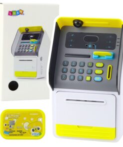 Žaislinis bankomatas-seifas su PIN kodu ir banko kortele