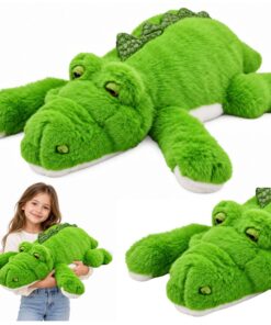 Žalias pliušinis krokodilas 75 cm
